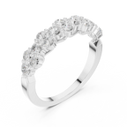 18K White Gold Five-Stone Round Diamond Anniversary Band
