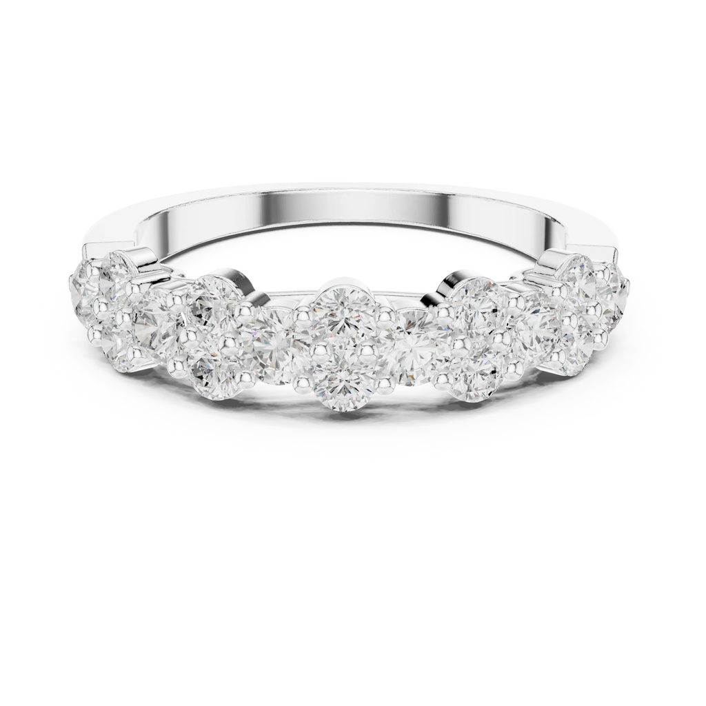 18K White Gold Five-Stone Round Diamond Anniversary Band