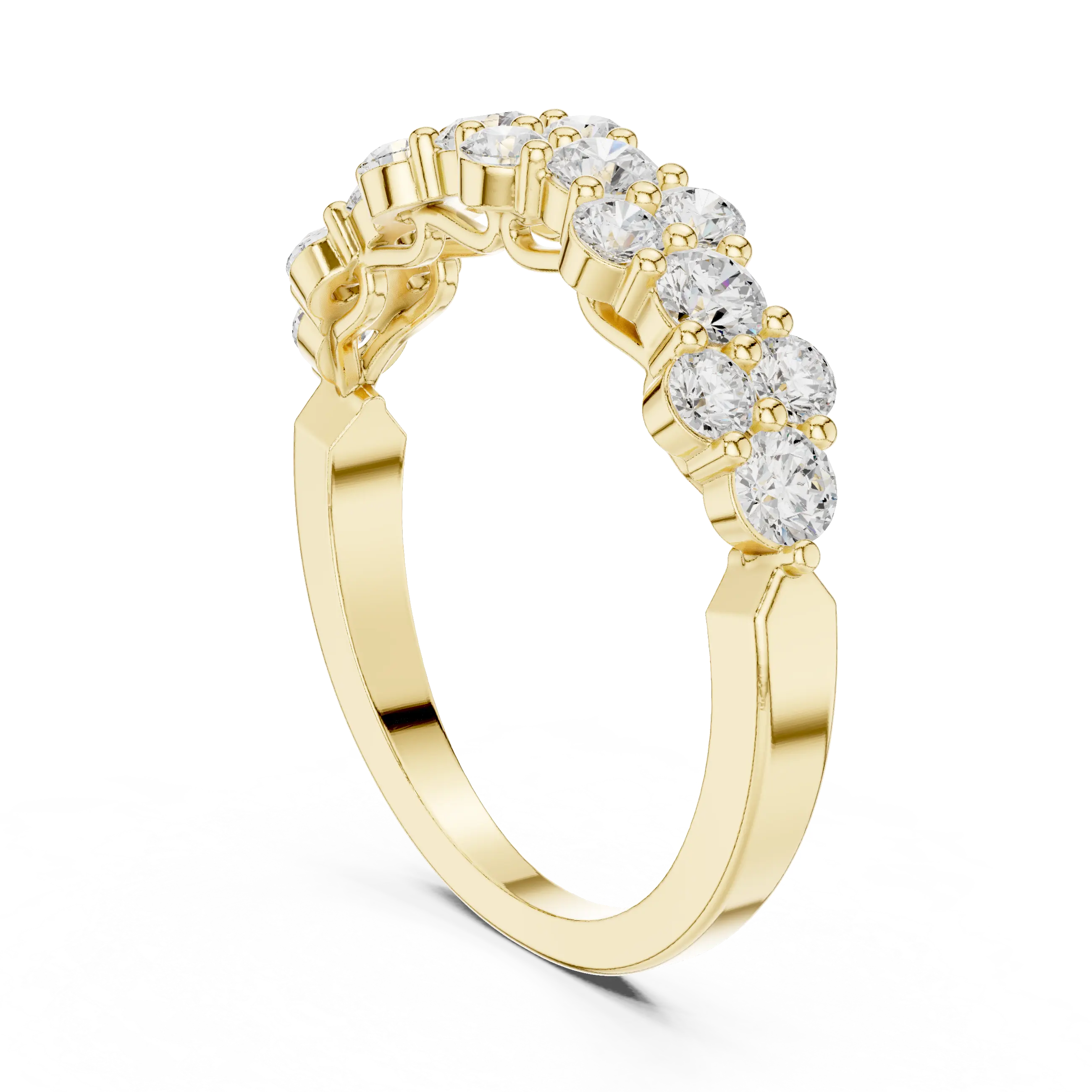 18K White Gold Five-Stone Round Diamond Anniversary Band