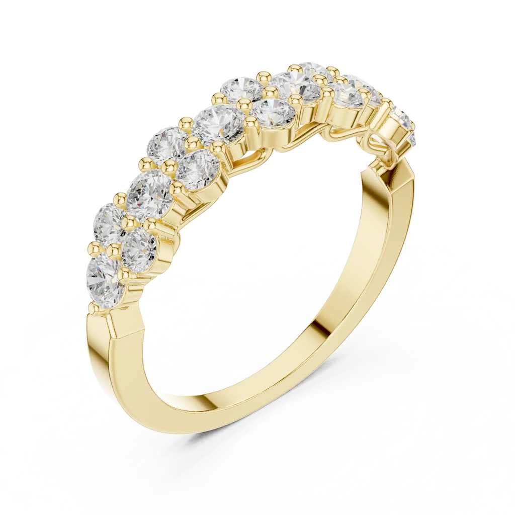 18K White Gold Five-Stone Round Diamond Anniversary Band