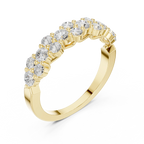 18K White Gold Five-Stone Round Diamond Anniversary Band