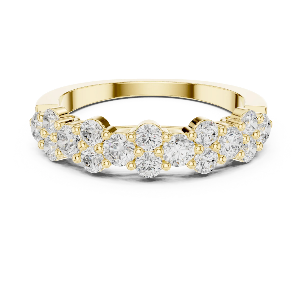18K White Gold Five-Stone Round Diamond Anniversary Band