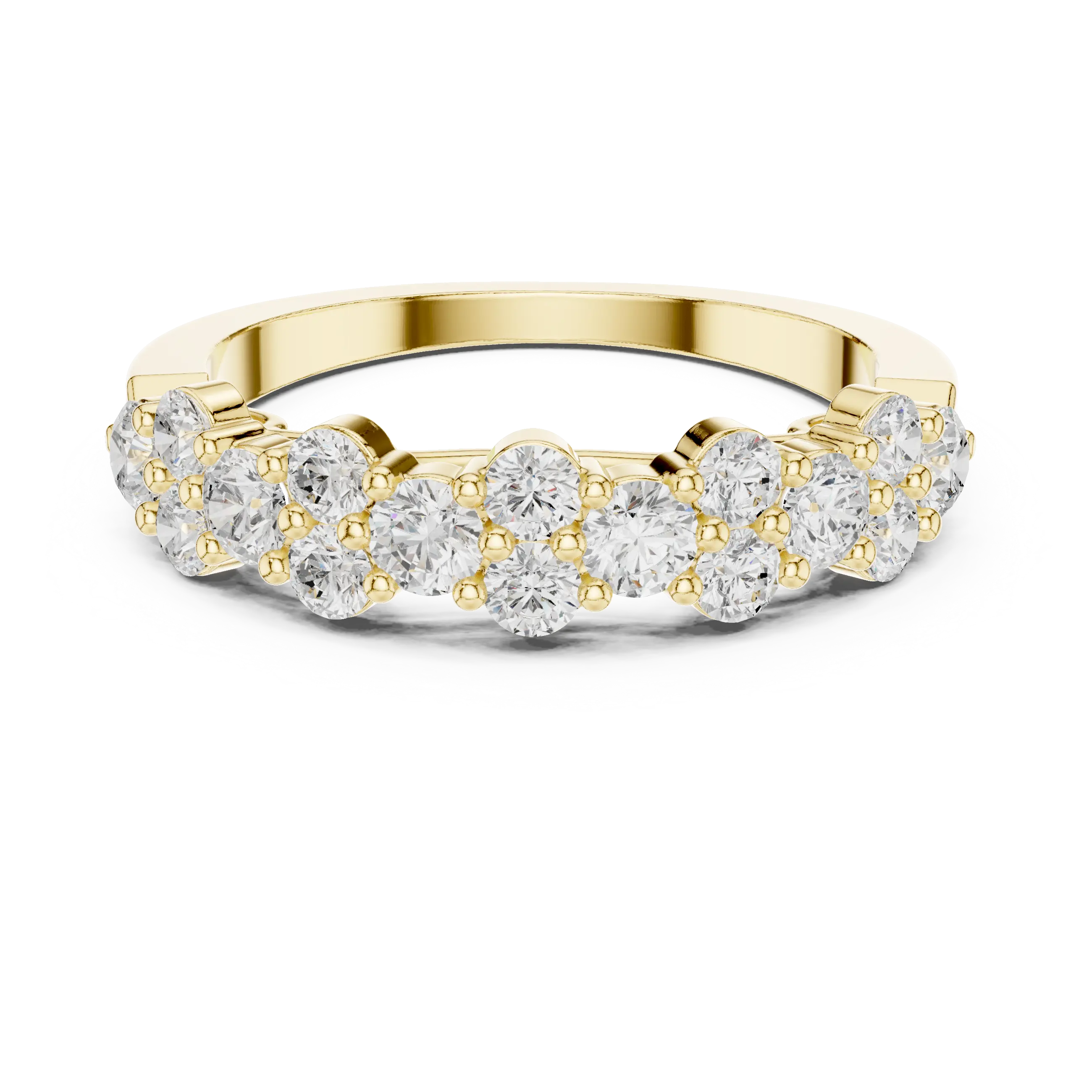 18K White Gold Five-Stone Round Diamond Anniversary Band