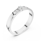 10K White Gold Oval Lab Grown Diamond Petite Cluster Band