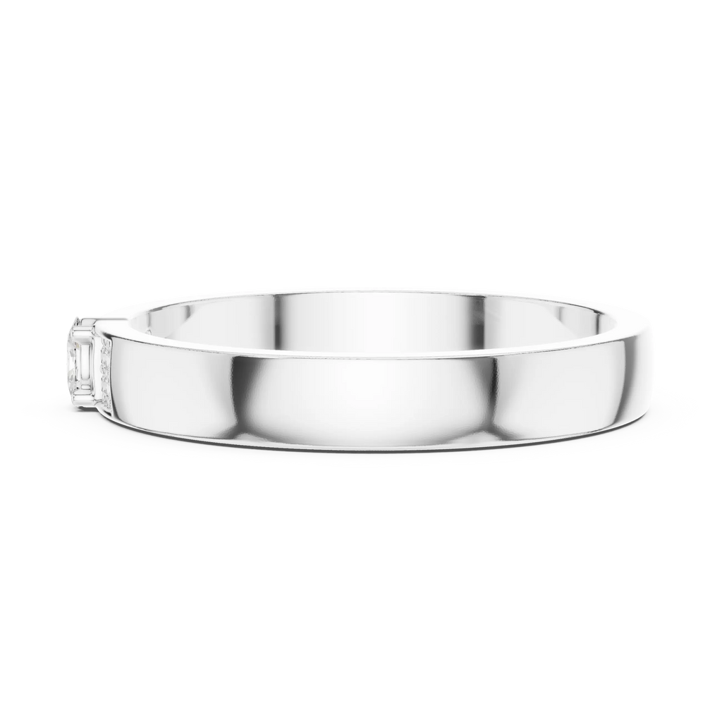 10K White Gold Oval Lab Grown Diamond Petite Cluster Band