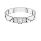 10K White Gold Oval Lab Grown Diamond Petite Cluster Band