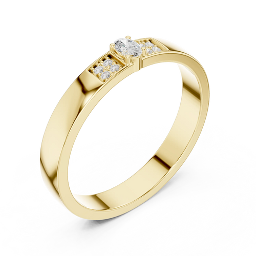 10K White Gold Oval Lab Grown Diamond Petite Cluster Band