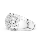 10K White Gold Multi-Row Lattice Lab Grown Diamond Statement Band