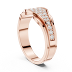 18K White Gold Contoured Wave Pavé Lab Growwn Diamond Band