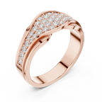 18K White Gold Contoured Wave Pavé Lab Growwn Diamond Band