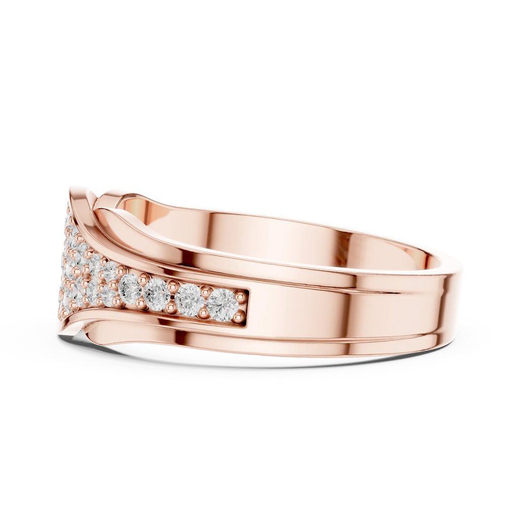 18K White Gold Contoured Wave Pavé Lab Growwn Diamond Band