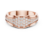 18K White Gold Contoured Wave Pavé Lab Growwn Diamond Band