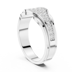18K White Gold Contoured Wave Pavé Lab Growwn Diamond Band
