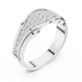 18K White Gold Contoured Wave Pavé Lab Growwn Diamond Band
