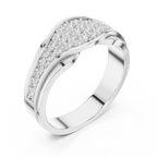 18K White Gold Contoured Wave Pavé Lab Growwn Diamond Band