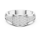 18K White Gold Contoured Wave Pavé Lab Growwn Diamond Band