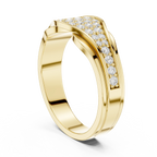 18K White Gold Contoured Wave Pavé Lab Growwn Diamond Band