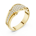 18K White Gold Contoured Wave Pavé Lab Growwn Diamond Band
