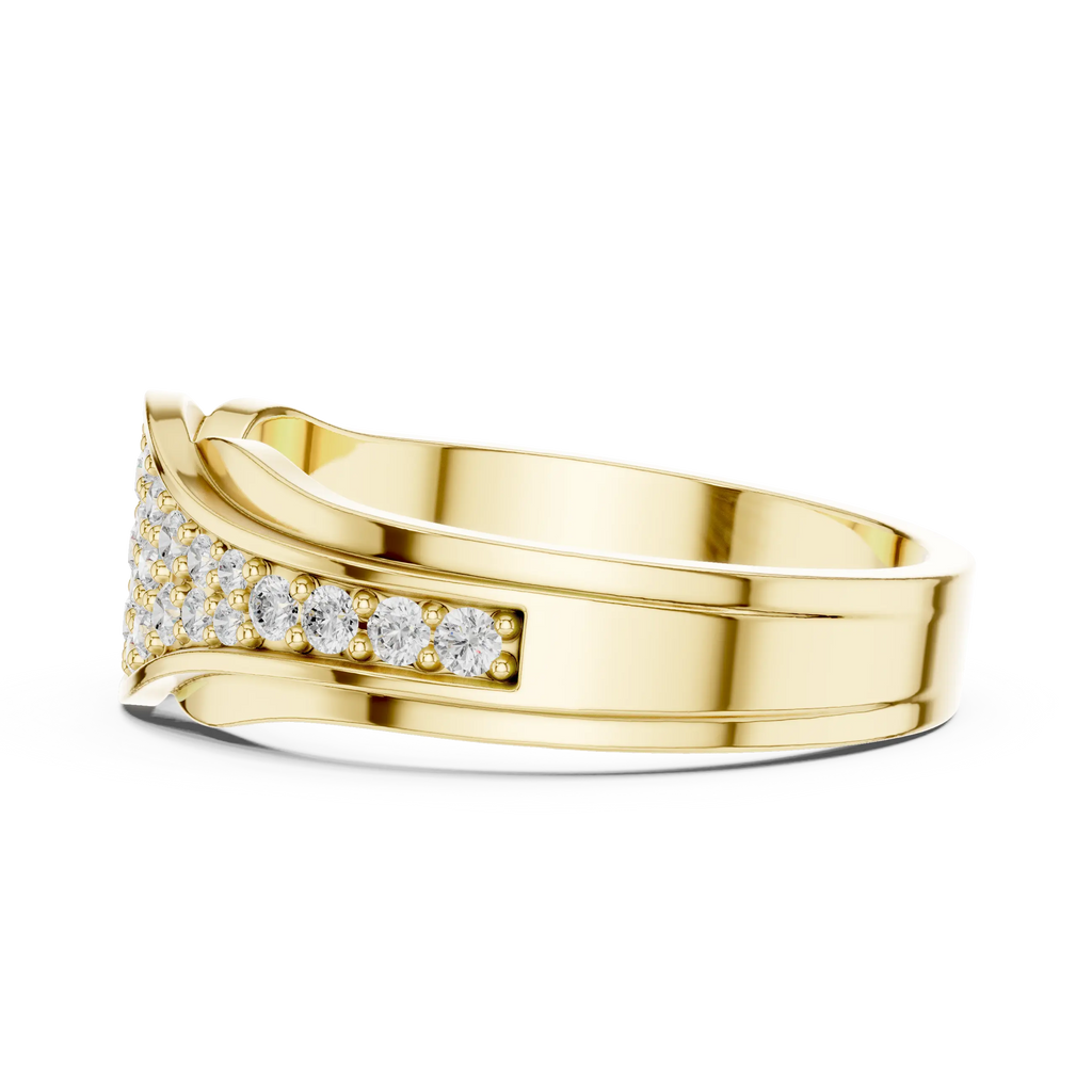 18K White Gold Contoured Wave Pavé Lab Growwn Diamond Band