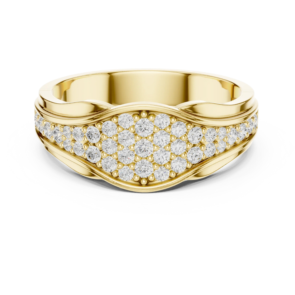 18K White Gold Contoured Wave Pavé Lab Growwn Diamond Band