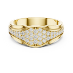 18K White Gold Contoured Wave Pavé Lab Growwn Diamond Band