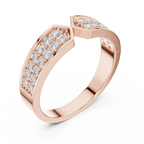 14K Yellow Gold Double Row Channel-Set Moissanite Diamond Band