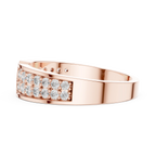 14K Yellow Gold Double Row Channel-Set Moissanite Diamond Band