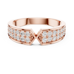 14K Yellow Gold Double Row Channel-Set Moissanite Diamond Band