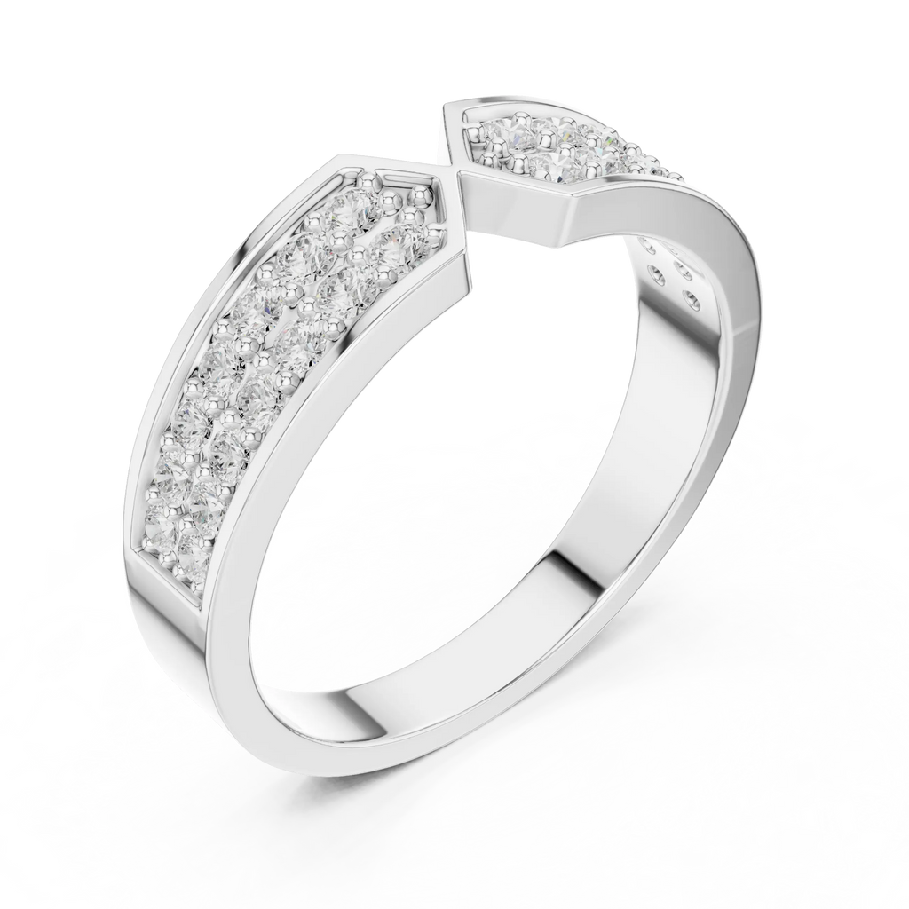 14K Yellow Gold Double Row Channel-Set Moissanite Diamond Band