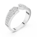 14K Yellow Gold Double Row Channel-Set Moissanite Diamond Band