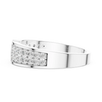 14K Yellow Gold Double Row Channel-Set Moissanite Diamond Band