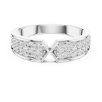 14K Yellow Gold Double Row Channel-Set Moissanite Diamond Band