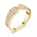 14K Yellow Gold Double Row Channel-Set Moissanite Diamond Band