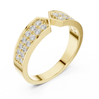 14K Yellow Gold Double Row Channel-Set Moissanite Diamond Band