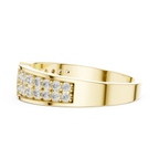 14K Yellow Gold Double Row Channel-Set Moissanite Diamond Band