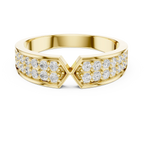 14K Yellow Gold Double Row Channel-Set Moissanite Diamond Band