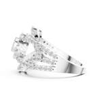 10K White Gold Round Lab Grown Diamond Criss-Cross Halo Ring