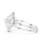 14K Rose Gold Crown Moissanite Diamond Cluster Halo Ring
