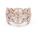 14K Yellow Gold Grand Lattice Lab Grown Diamond Statement Ring