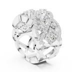 14K Yellow Gold Grand Lattice Lab Grown Diamond Statement Ring