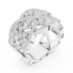 14K Yellow Gold Grand Lattice Lab Grown Diamond Statement Ring