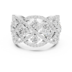 14K Yellow Gold Grand Lattice Lab Grown Diamond Statement Ring