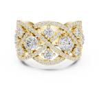 14K Yellow Gold Grand Lattice Lab Grown Diamond Statement Ring