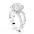 18K Rose Gold Oval Halo Diamond Engagement Ring