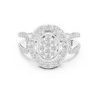18K Rose Gold Oval Halo Diamond Engagement Ring