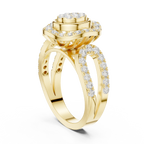 18K Rose Gold Oval Halo Diamond Engagement Ring
