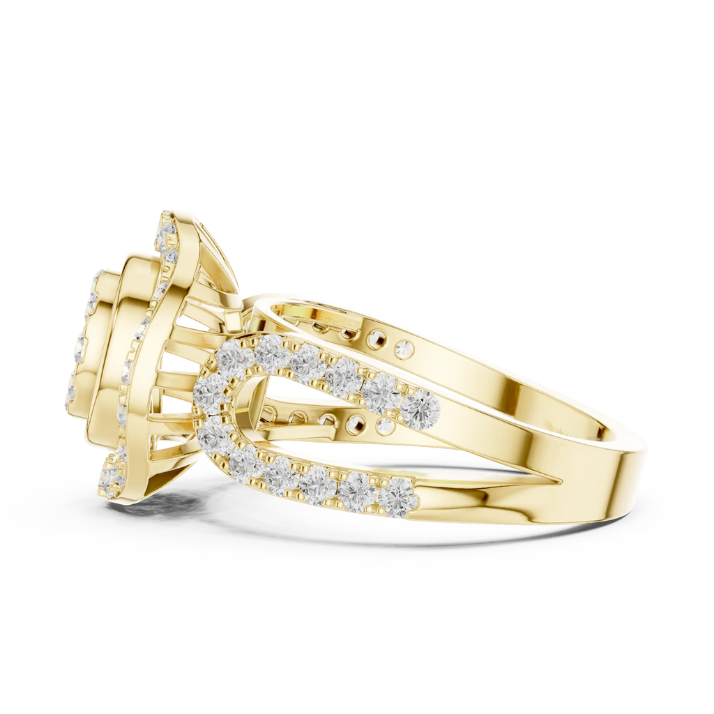 18K Rose Gold Oval Halo Diamond Engagement Ring