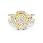 18K Rose Gold Oval Halo Diamond Engagement Ring