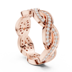 14K Rose Gold Braided Infinity Pavé Lab Grown Diamond Band
