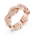 14K Rose Gold Braided Infinity Pavé Lab Grown Diamond Band